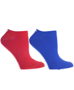 2 Pair Pack Red & Cobalt Cool Blue Micro Denier Anklets