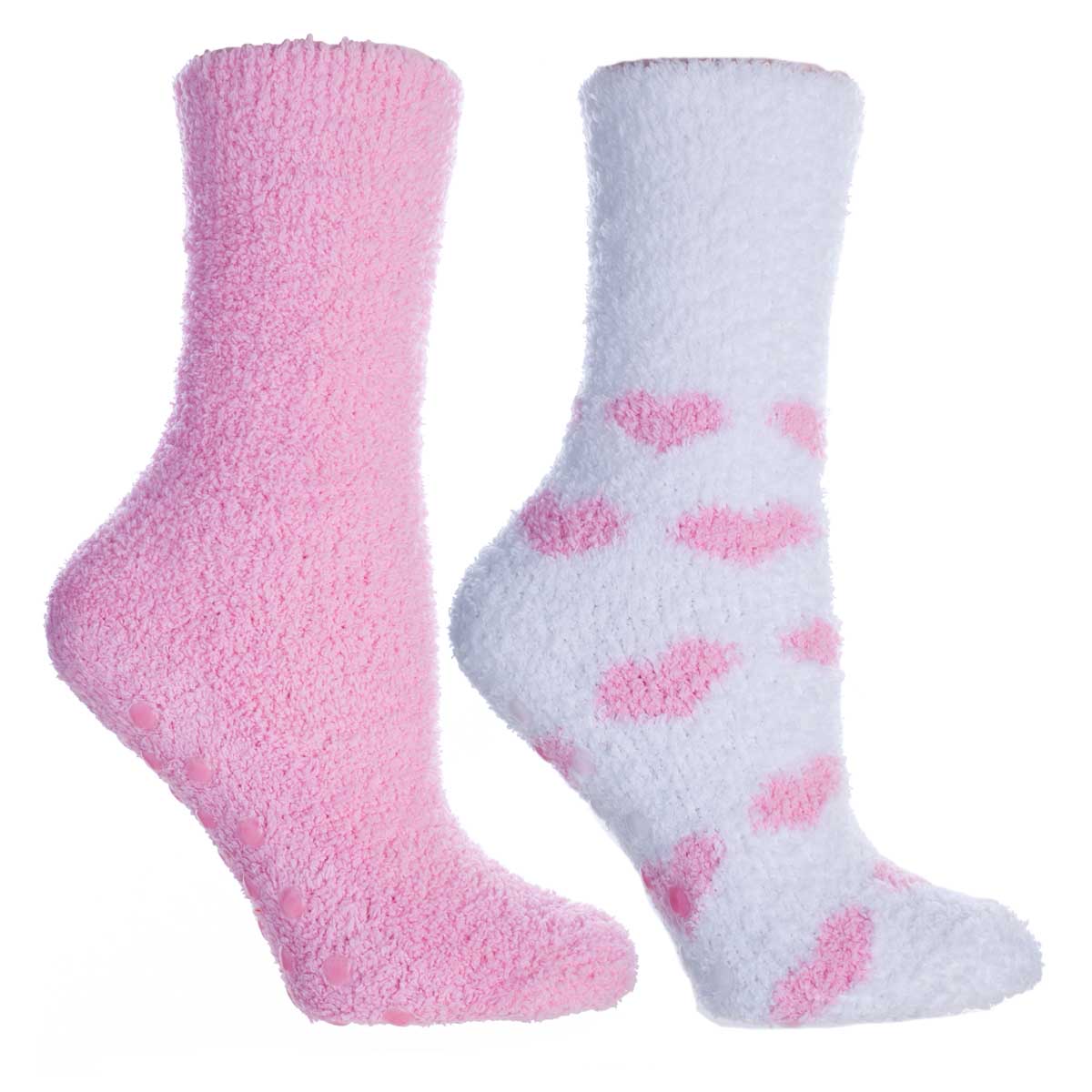 Women's Lavender Infused Slipper Socks, 2-Pair Pack with Lavender Sachet, 