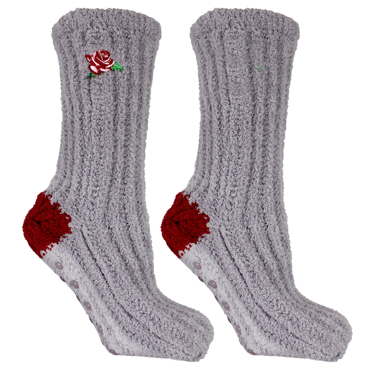 Non-Skid Warm Soft and Fuzzy "LOVE" Slouch Slipper Socks With Lavender Infused