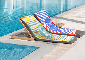 Premium High Performance Large Beach  Pool Towel Good Vibes, Red By MinxNY