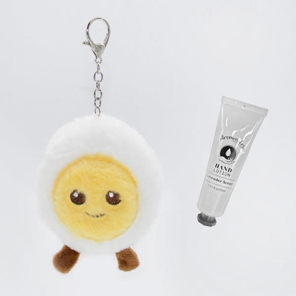 Plush Fried Egg Keychain – Vanilla Scented Cute Stuffed Food Bag