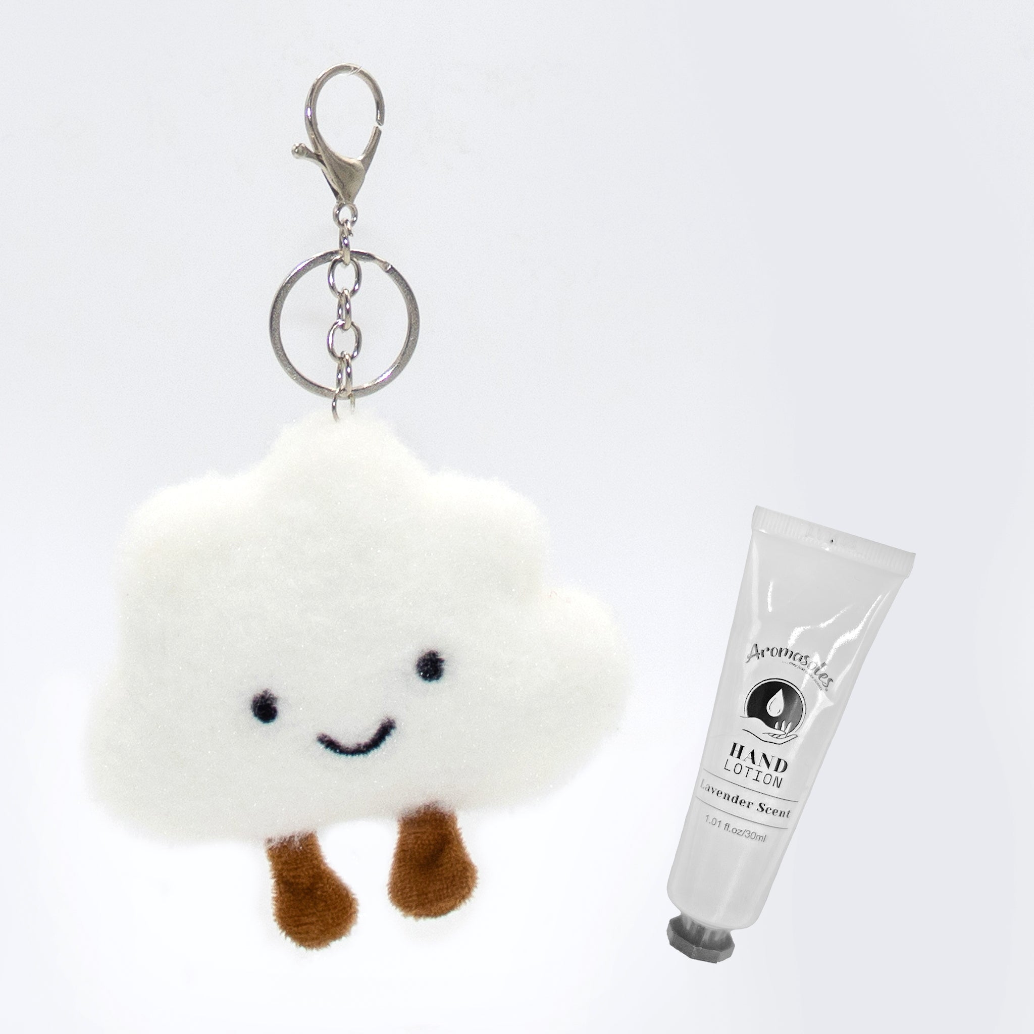 Plush Fried Egg Keychain – Vanilla Scented Cute Stuffed Food Bag Charm with Smile Face, Fun Gift Accessory for Backpacks, Purses & Keys
