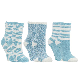 3 Pairs Warm Cozy Slipper Socks, Vanilla & Shea Butter Infused
