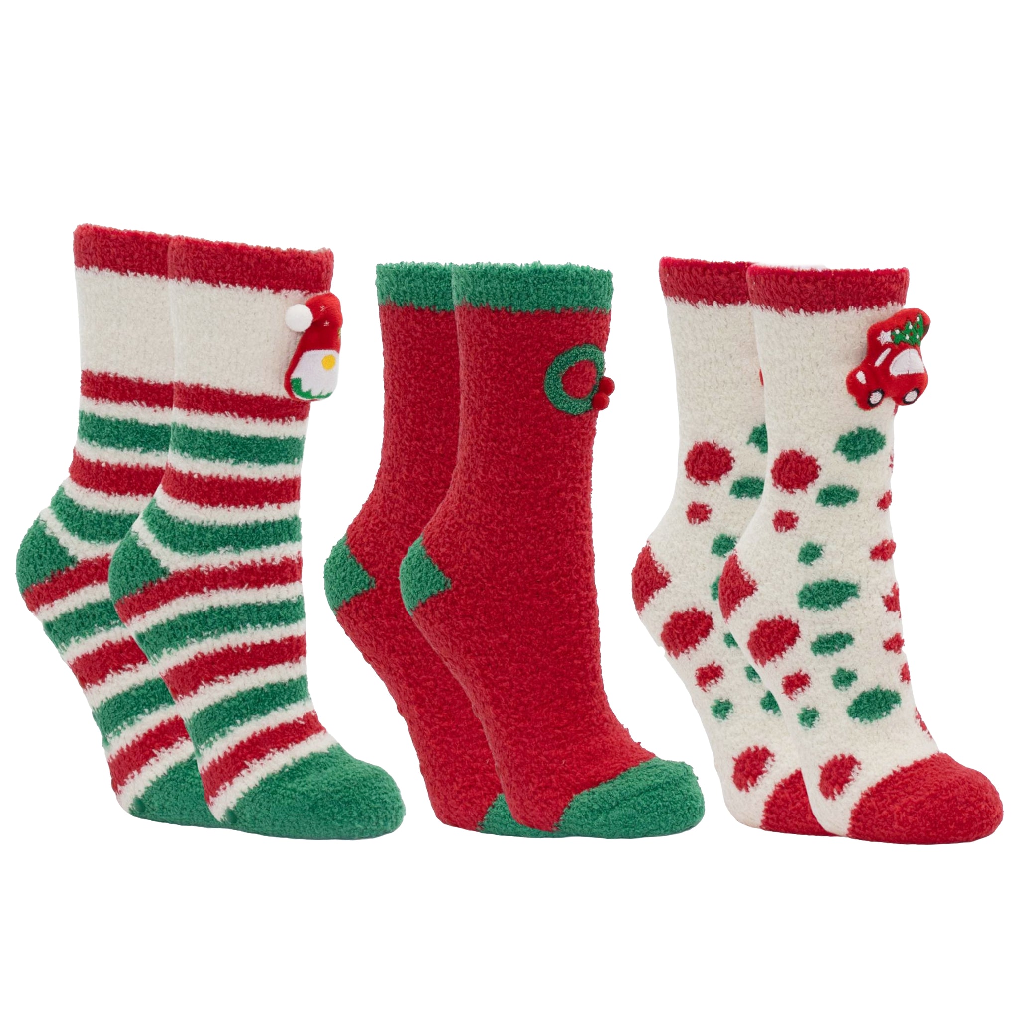 Cuddly Pets Gift Box Set: 3 Pairs of Embroidered Lavender and Shea Infused Socks