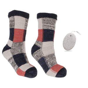 Mens Squared - Slipper Socks - Bourbon & Shea Infused w/Pumice Stone | Beige