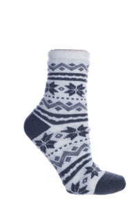 Double Layer "Snowflakes" Slipper Socks With Shea Butter Infused