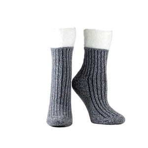 Double Layer Corduroy Non-Skid Warm Soft and Fuzzy Lavender & Shea Butter Infused Slipper Socks