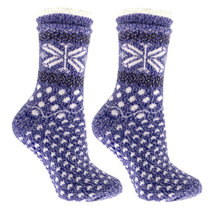 Double Layer Non-Skid Warm Soft and Fuzzy Slipper Socks With Lavender & Shea Butter Infused