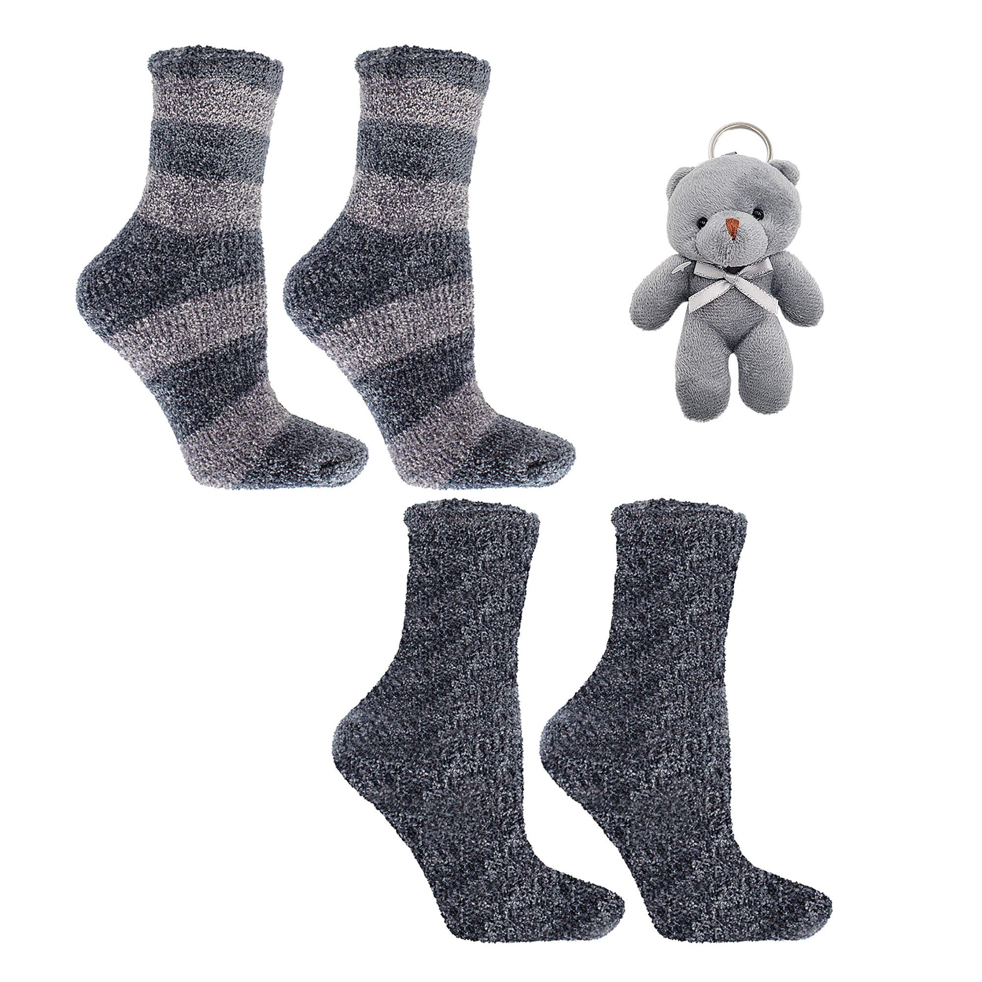 2 Pairs - Velvet Slipper Socks With Lavender infused