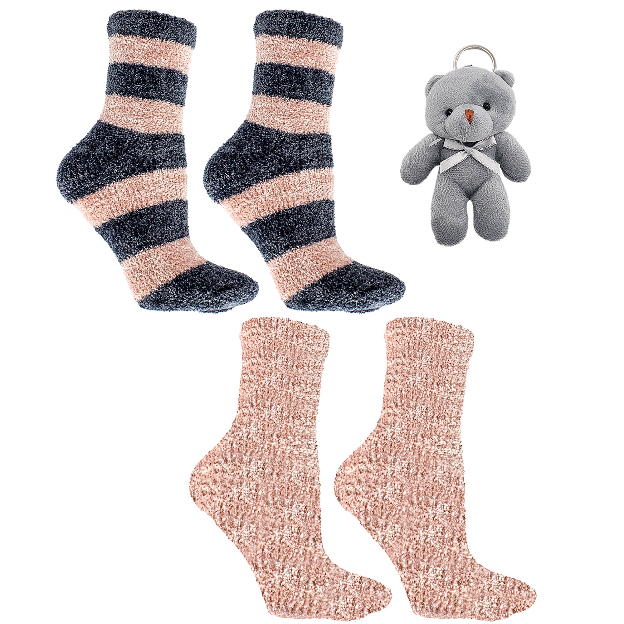 2 Pairs - Velvet Slipper Socks With Lavender infused