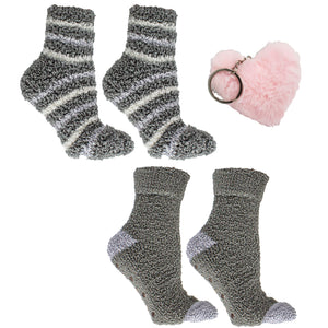 2 Pairs - Super Thick & Plush Slipper Socks