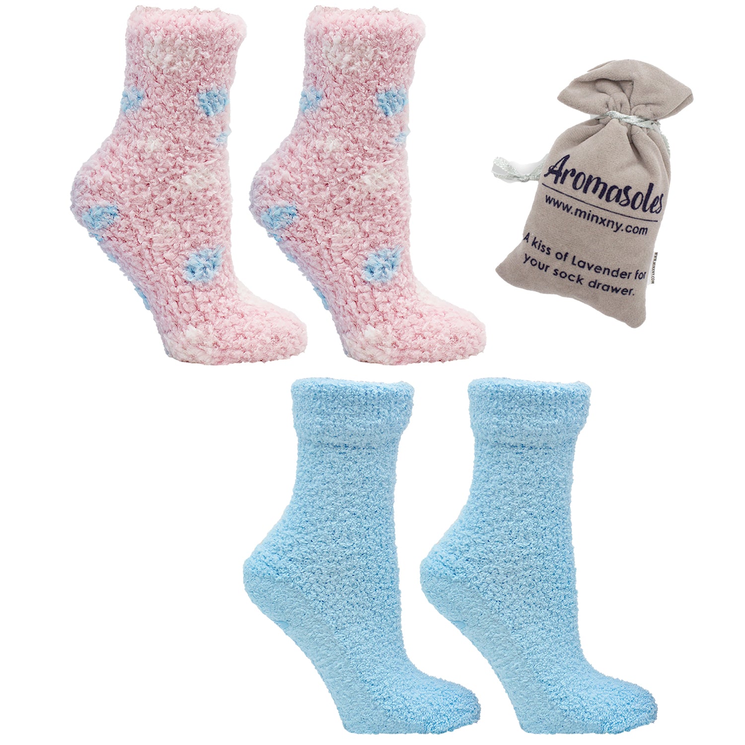 Lush N Plush (2-pack) Slipper Socks - Lavender N Shea Butter | MinxNY