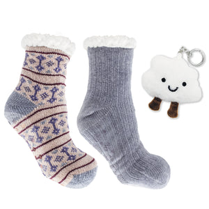 2 Pairs Velvet Rose Socks, Shea Butter and Rose Infused | Grey