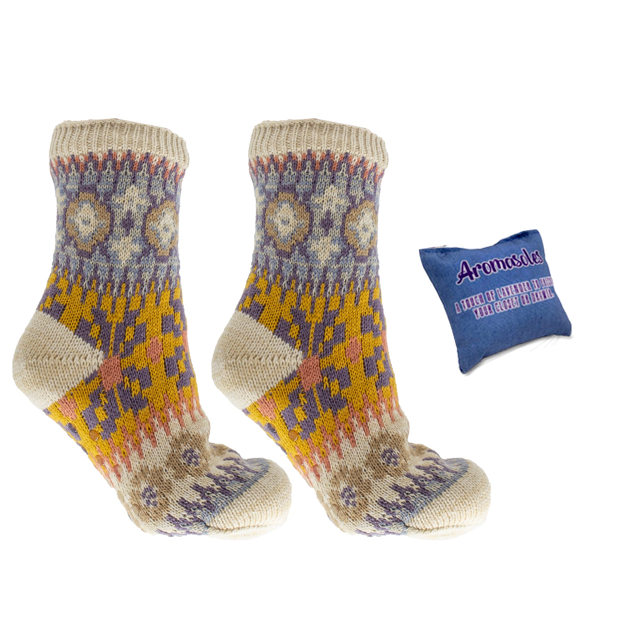 Lavendar & Shea Butter Infused Lounge socks w/sachet | Aromasoles