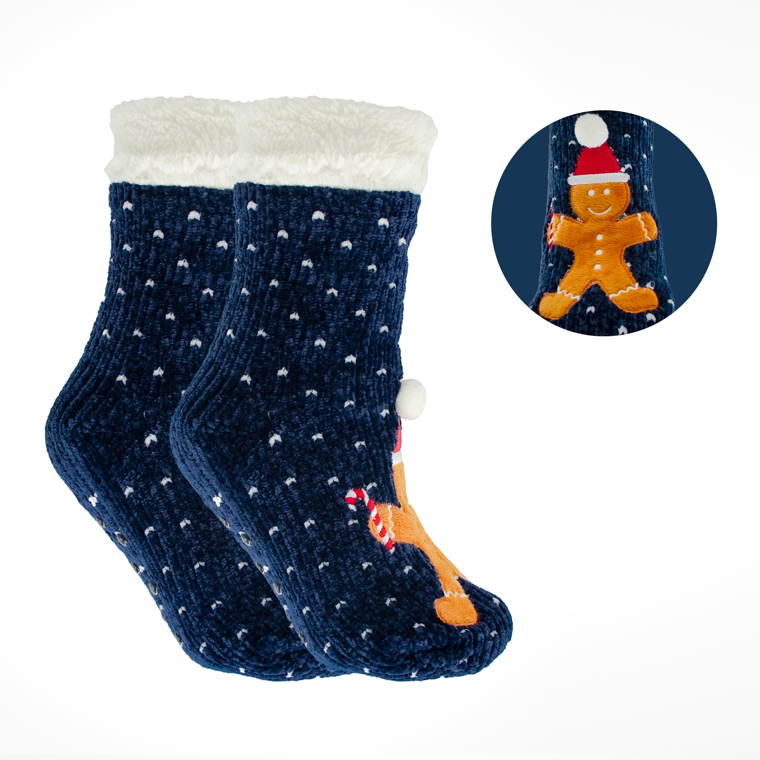Aromasoles Mint Infused Gingerbread Holiday Slipper Socks – Single
