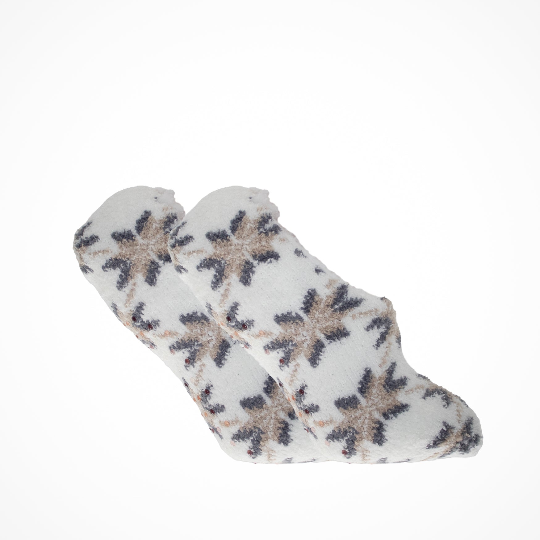 Aromasoles Women's Cozy Knit Slipper Socks – Tribal Geometric Design, Sherpa Fleece Lined, Non-Slip Grip, Warm House Socks for Indoor Wear