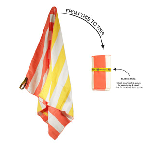 MinxNY BeachTech Micro-Fiber Beach Towel, Coral/Yellow, OS