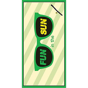 Premium High Performance Large Beach Pool Towel With Pocket Fun In The Sun, Green By MinxNY