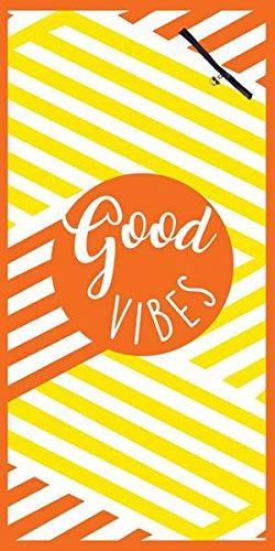 Premium High Performance Large Beach Pool Towel With Pocket Good Vibes, Red By MinxNY