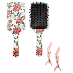Brush & Hair Clip Set, Rose