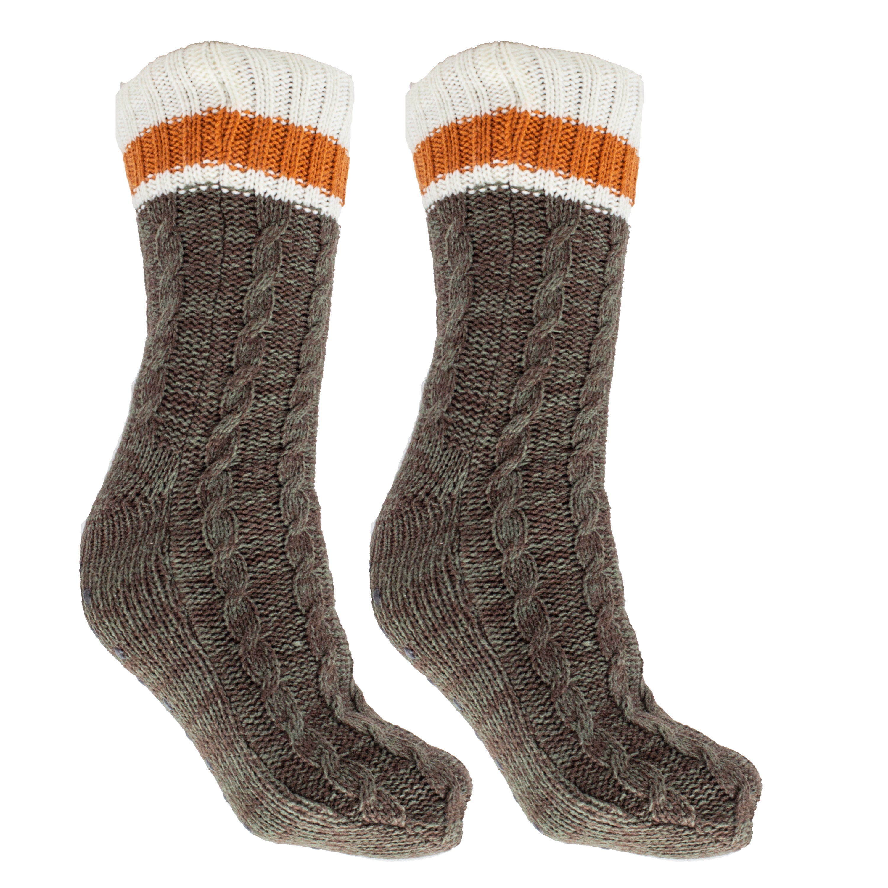 Men's Non-Skid Tone Slipper Socks, Bourbon Oil Infused | MinxNY