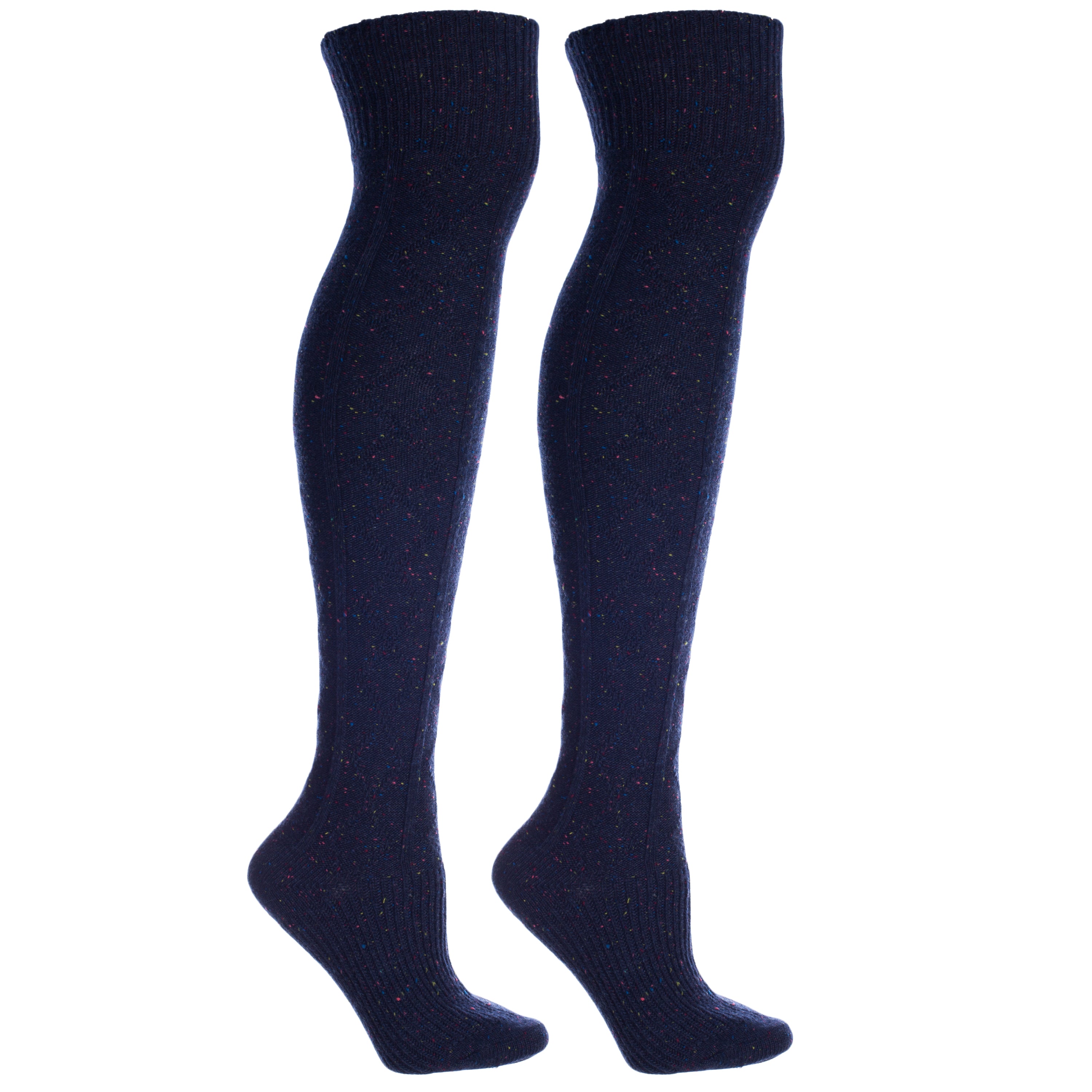 Women's Cream Wool Speckled Knee High Boot Socks, by MinxNY