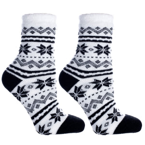 Double Layer "Snow Flakes" Slipper Socks With Shea Butter Infused