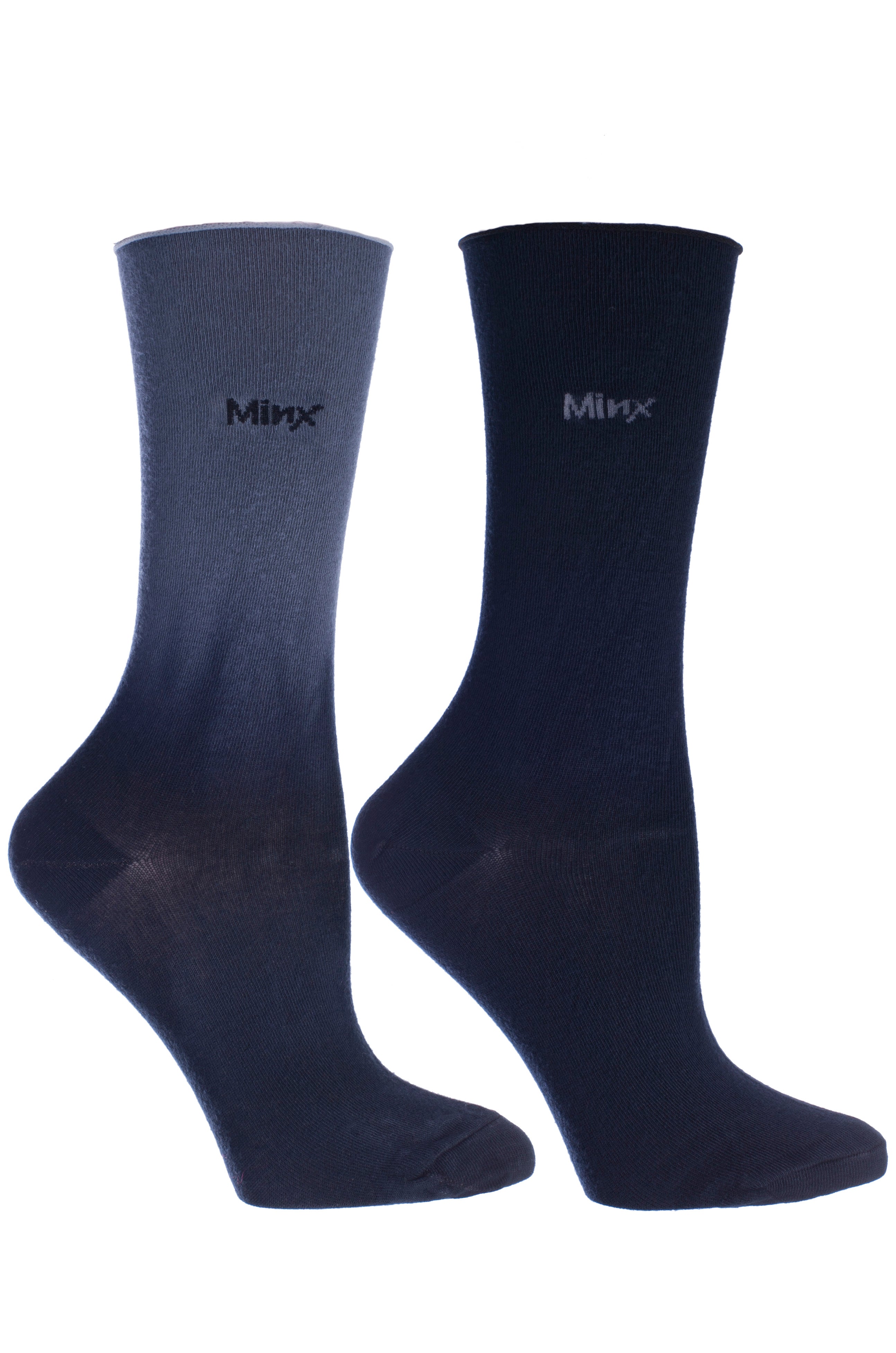 Grey & Ombre Grey 2 Pair Pack Roll Top Crew Socks