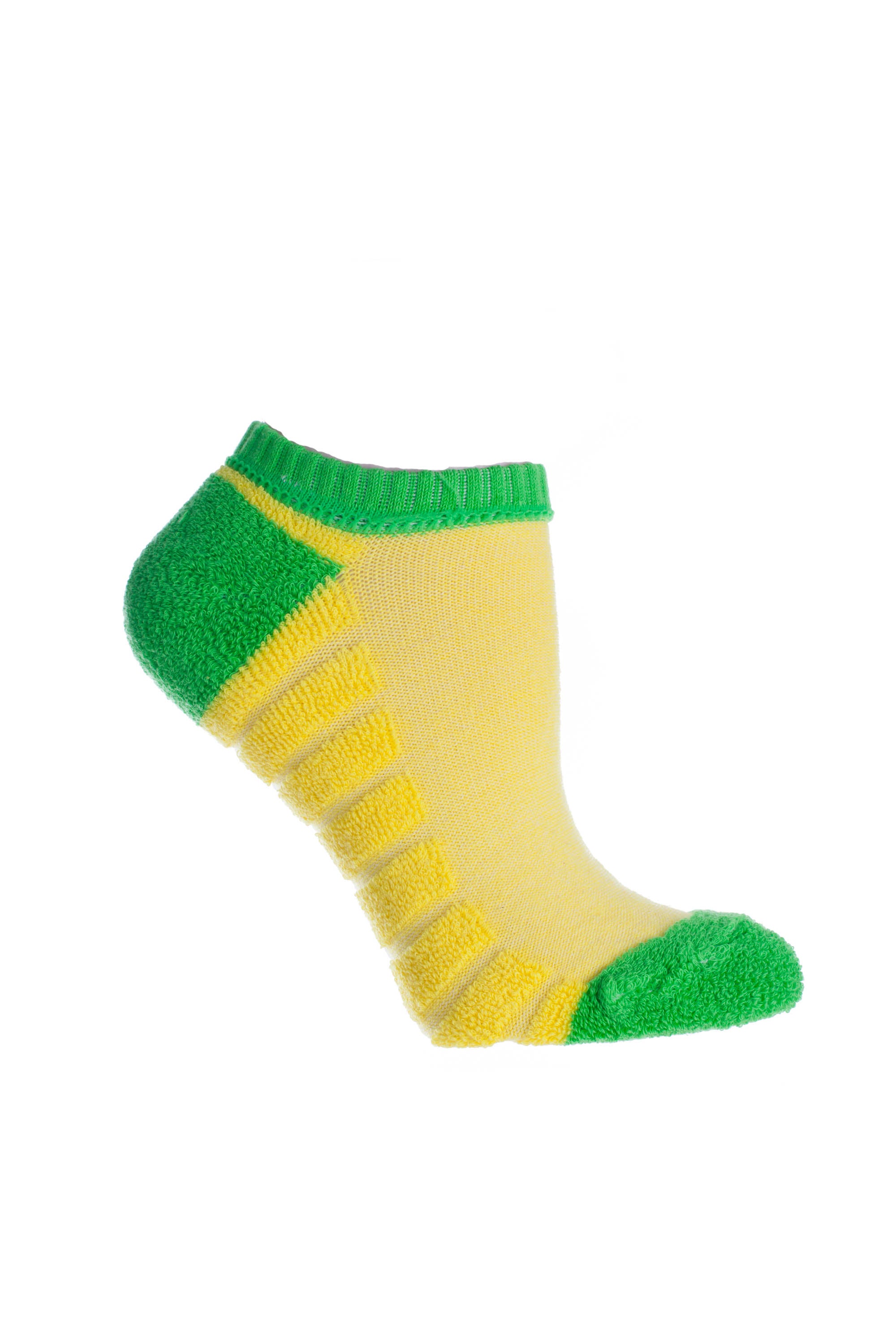 Womens Yellow 3 Pair Pack Reverse Terry Anklet Socks