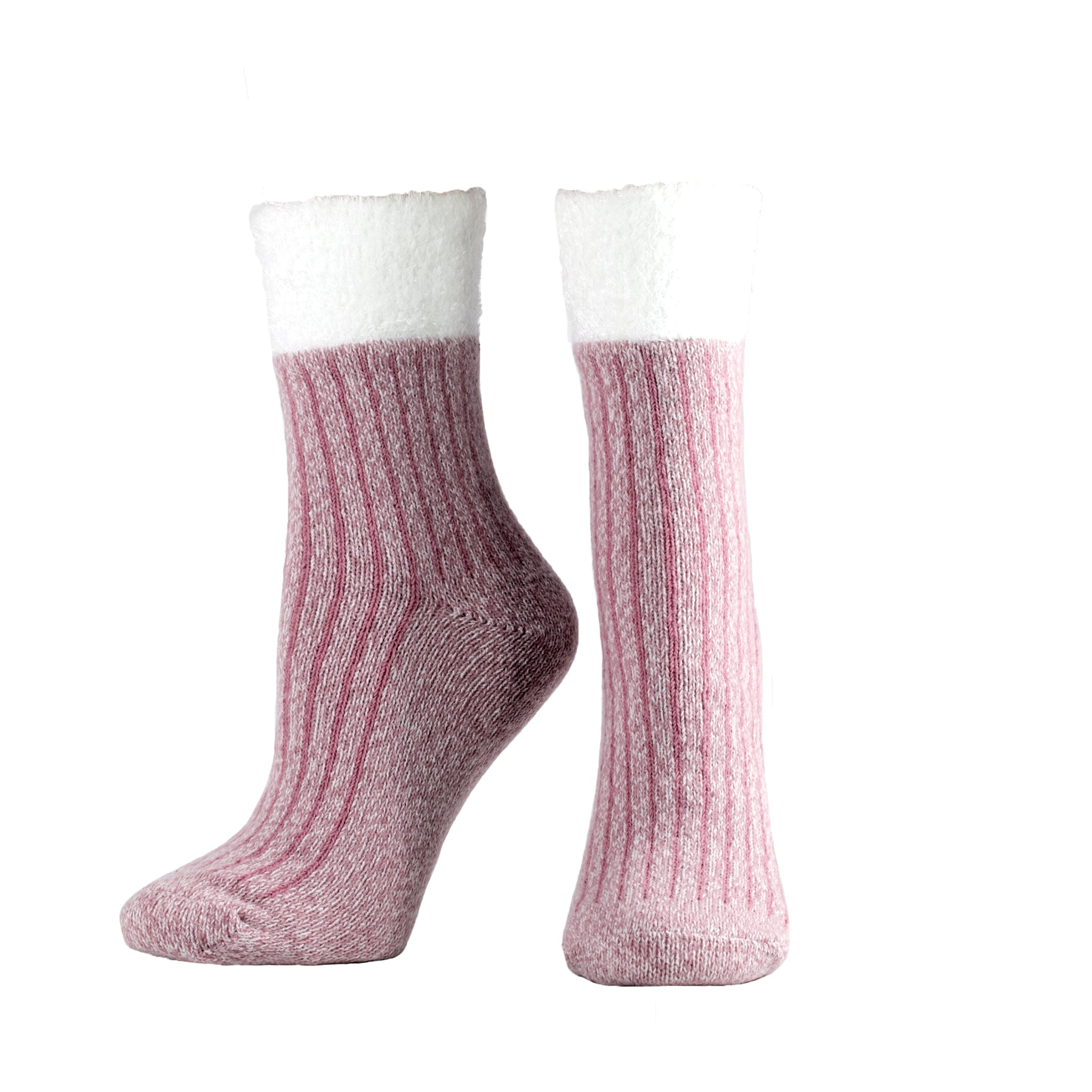 Double Layer Corduroy Non-Skid Warm Soft and Fuzzy Lavender and Shea Butter Infused Slipper Socks