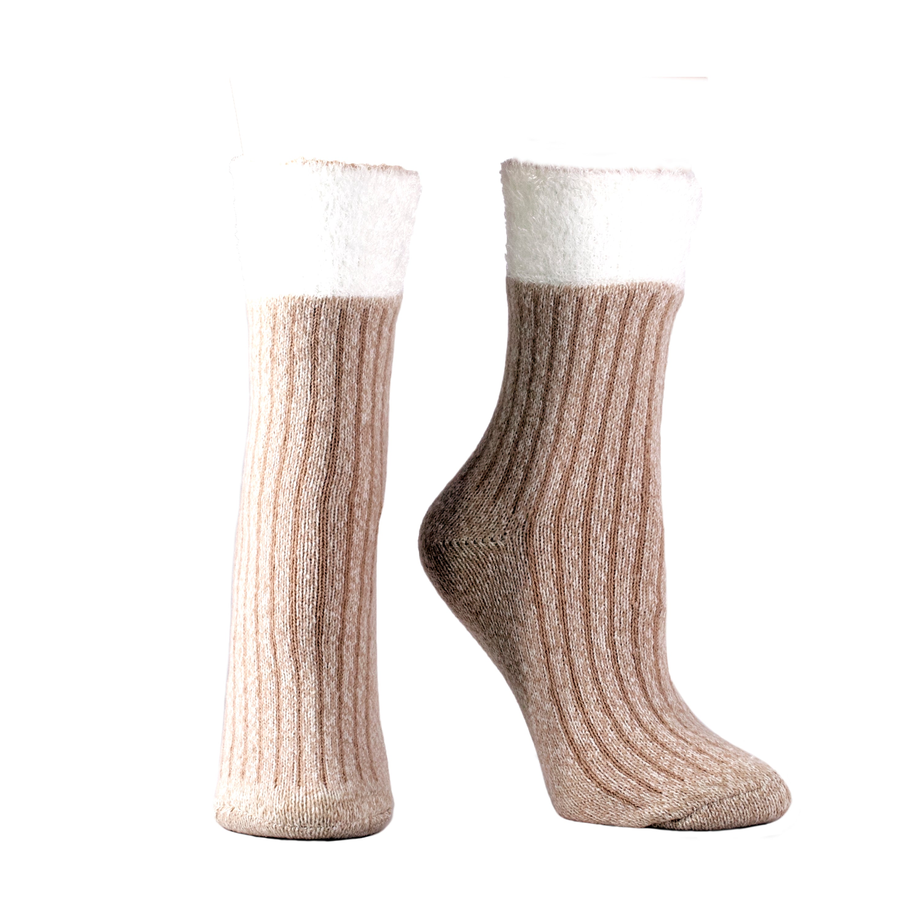 Double Layer Corduroy Non-Skid Warm Soft and Fuzzy Lavender and Shea Butter Infused Slipper Socks