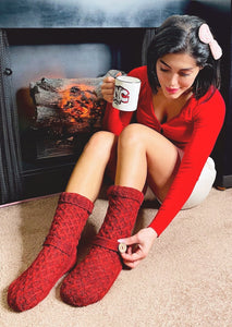 Fizzy Sweater Non-Skid Slipper Socks With Argan Infused