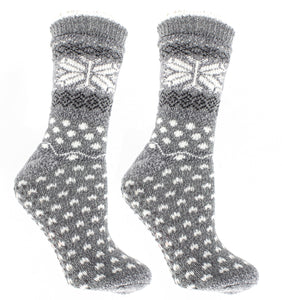 Double Layer Non-Skid Warm Soft and Fuzzy Slipper Socks With Lavender & Shea Butter Infused
