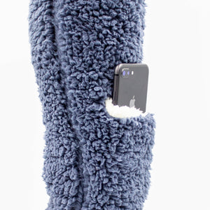 Women's lace tipped hidden plush Iphone pocket sock Lavender & Shea infused