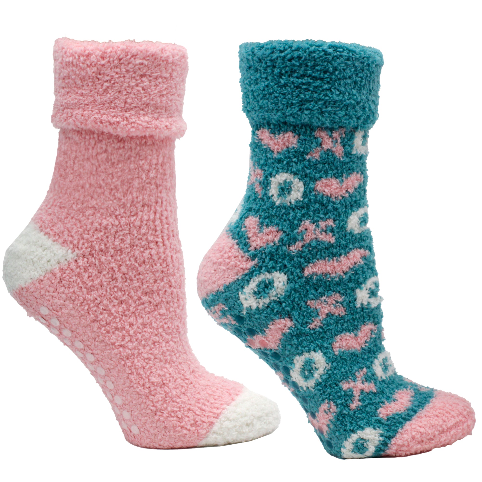 Premium Pair Fluffy Chenille,Socks-"XOXO"  Lavender   Infused- lapis,lady | MinxNY