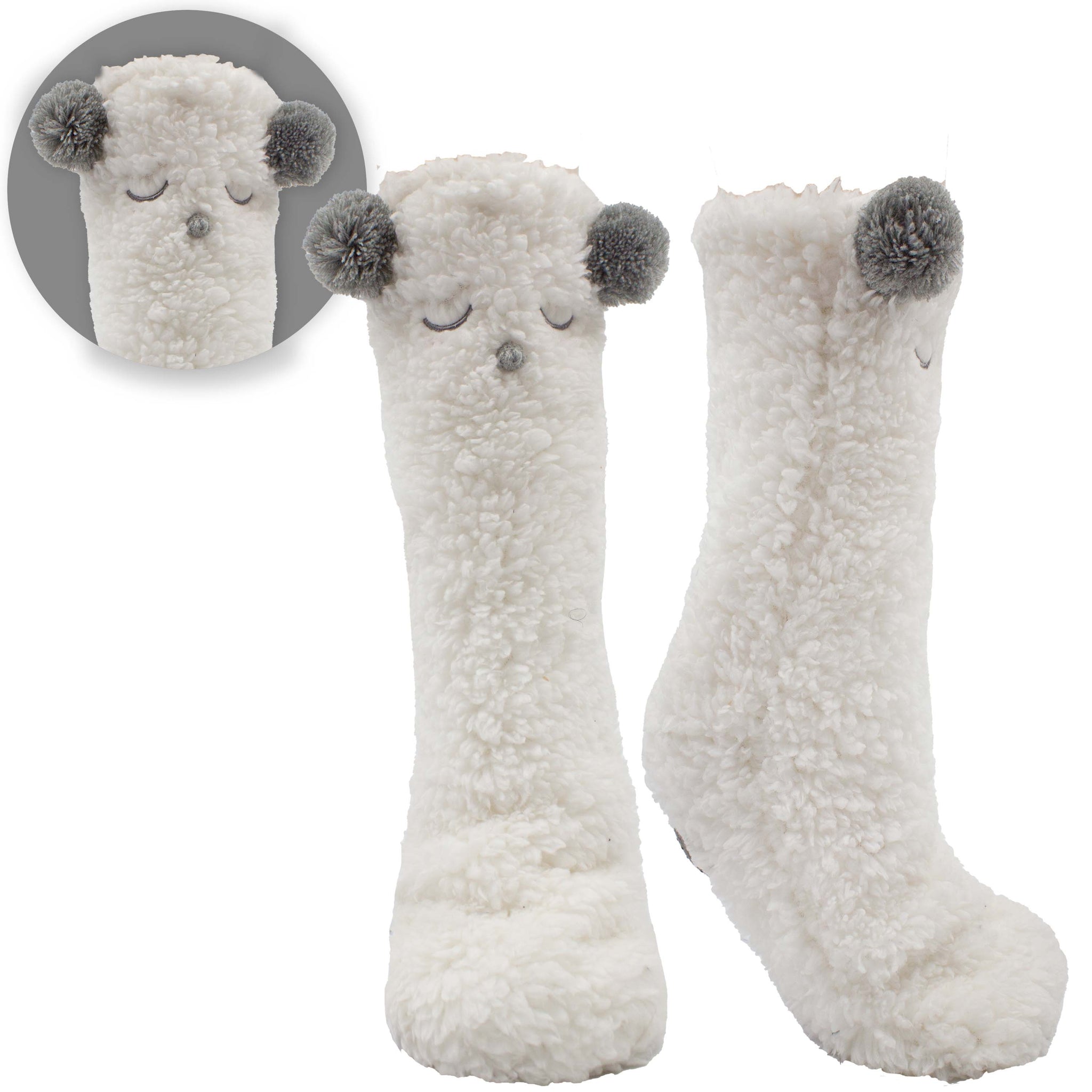Women's Rose and shae butter infused friendly lounge sock- White Lamb