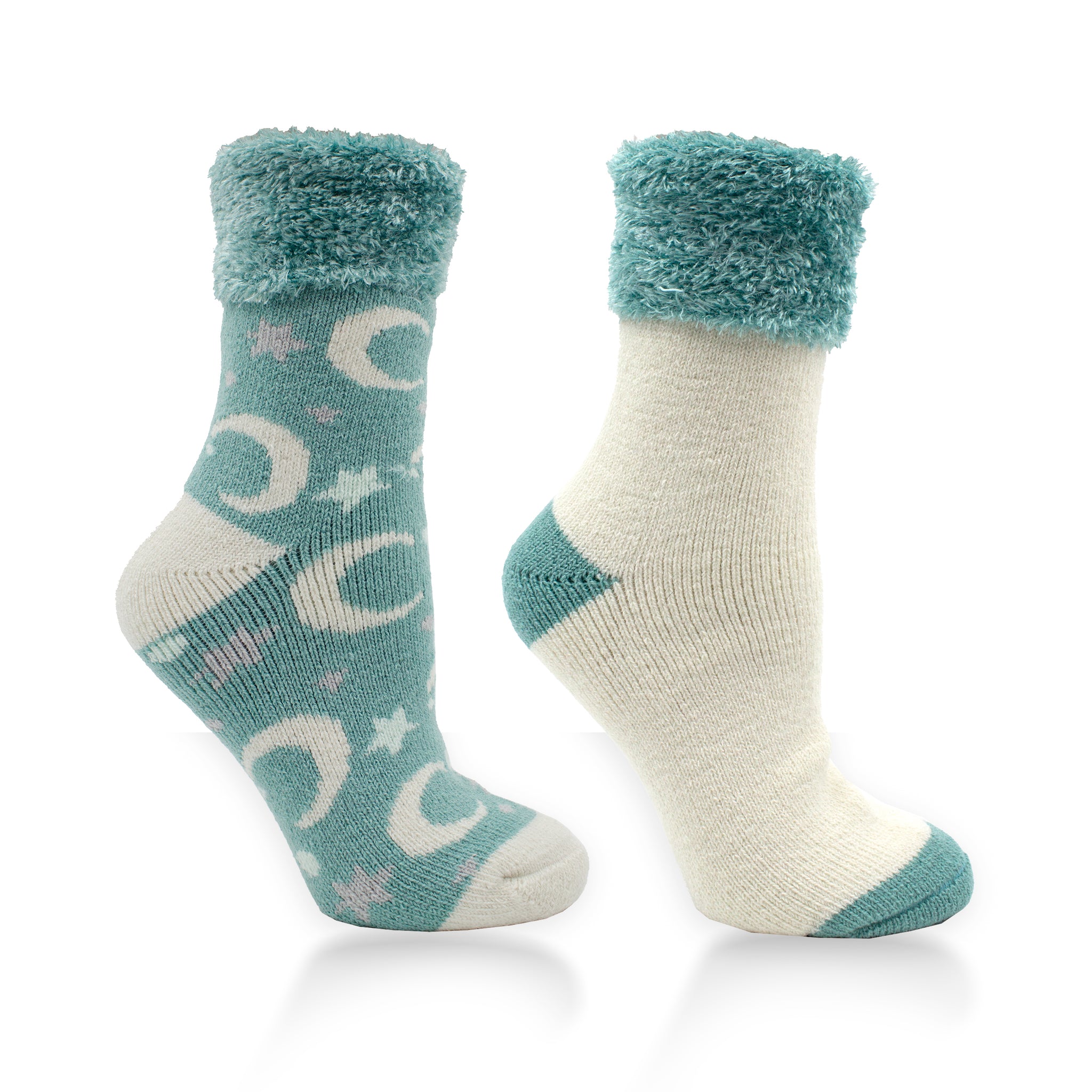 Womens Shae Butter and Neroli infused poof top sock- Mint