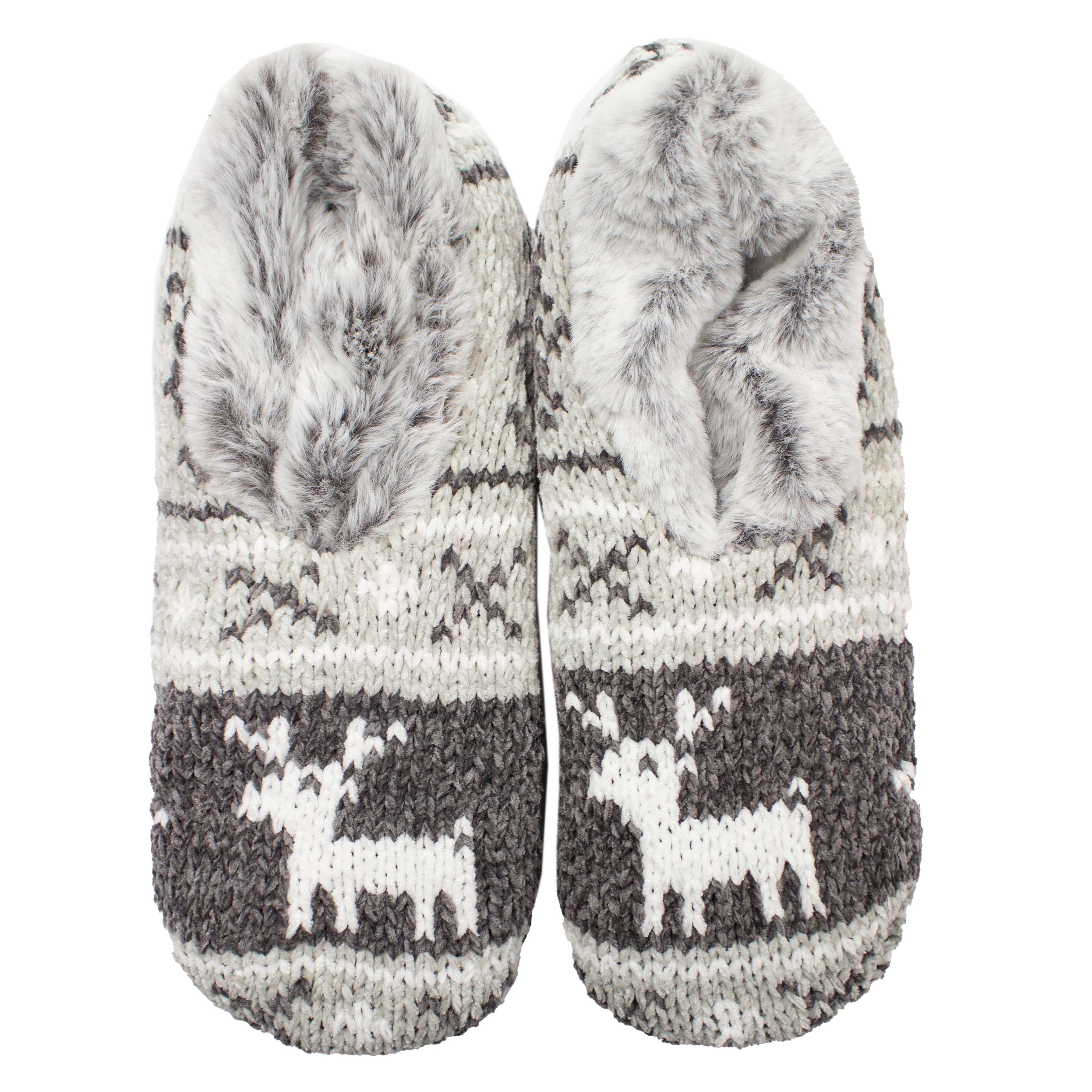Neroli and shae butter infused faux fur slipper- gray