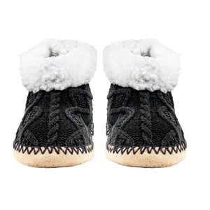 Versace 19.69 Fuzzy Shea Butter Infused Sweater Knit Booties Black-Small/Medium